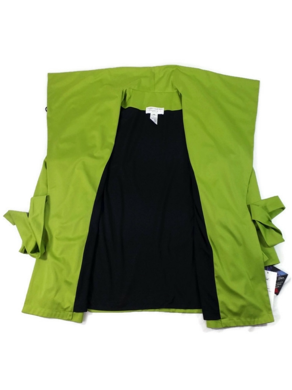 Mary Lou Ozbolt Storer Fibrearts Lime Green Belted Waterproof Coat Womens Small